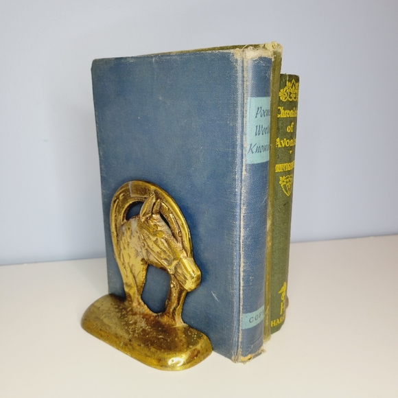 Solid Brass Horse Head Horseshoe Bookends Western Farrier - Picture 5 of 12